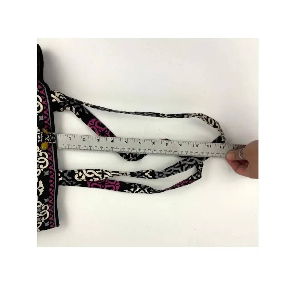 Vera Bradley Canterberry Magenta 2013‎ Tote Quilted Bag Black White READ